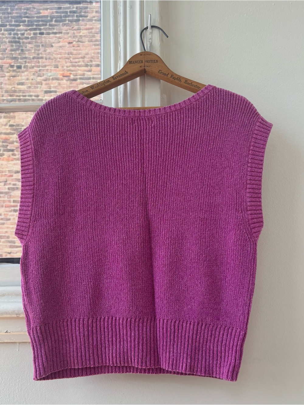 Anthropologie Maeve Sweater Vest in Fuchsia - Picture 3 of 3